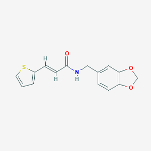 molecular formula C15H13NO3S B330736 N-Benzo[1,3]dioxol-5-ylmethyl-3-thiophen-2-yl-acrylamide 