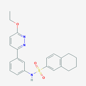 molecular formula C22H23N3O3S B3307435 N-[3-(6-ethoxypyridazin-3-yl)phenyl]-5,6,7,8-tetrahydronaphthalene-2-sulfonamide CAS No. 933210-46-9