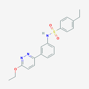 molecular formula C20H21N3O3S B3307453 N-[3-(6-ethoxypyridazin-3-yl)phenyl]-4-ethylbenzene-1-sulfonamide CAS No. 933214-87-0