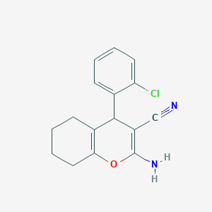 molecular formula C16H15ClN2O B330747 2-amino-4-(2-chlorophenyl)-5,6,7,8-tetrahydro-4H-chromene-3-carbonitrile 