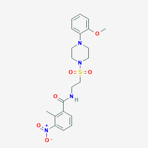 molecular formula C21H26N4O6S B3307473 N-(2-{[4-(2-methoxyphenyl)piperazin-1-yl]sulfonyl}ethyl)-2-methyl-3-nitrobenzamide CAS No. 933217-86-8