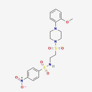 molecular formula C19H24N4O7S2 B3307482 N-(2-{[4-(2-methoxyphenyl)piperazin-1-yl]sulfonyl}ethyl)-4-nitrobenzene-1-sulfonamide CAS No. 933218-34-9