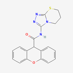 molecular formula C19H16N4O2S B3307492 N-(6,7-dihydro-5H-[1,2,4]triazolo[3,4-b][1,3]thiazin-3-yl)-9H-xanthene-9-carboxamide CAS No. 933219-17-1