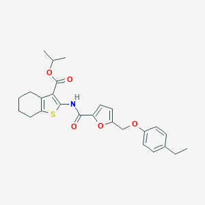 molecular formula C26H29NO5S B330752 Isopropyl 2-({5-[(4-ethylphenoxy)methyl]-2-furoyl}amino)-4,5,6,7-tetrahydro-1-benzothiophene-3-carboxylate 