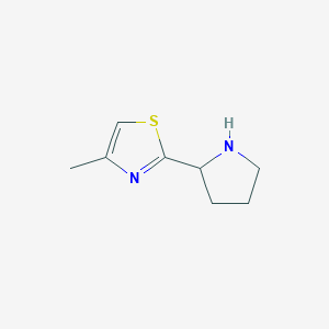 molecular formula C8H12N2S B3307544 4-Methyl-2-(pyrrolidin-2-yl)-1,3-thiazole CAS No. 933682-46-3