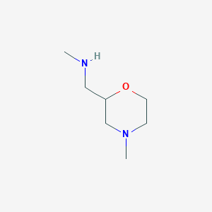 molecular formula C7H16N2O B3307793 Methyl[(4-methylmorpholin-2-yl)methyl]amine CAS No. 933752-31-9