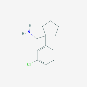 molecular formula C12H16ClN B3307797 [1-(3-Chlorophenyl)cyclopentyl]methanamine CAS No. 933752-65-9