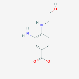 molecular formula C10H14N2O3 B3308036 Methyl 3-amino-4-((2-hydroxyethyl)amino)benzoate CAS No. 936348-52-6