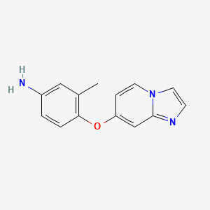 molecular formula C14H13N3O B3308114 4-(Imidazo[1,2-a]pyridin-7-yloxy)-3-methylaniline CAS No. 937263-42-8