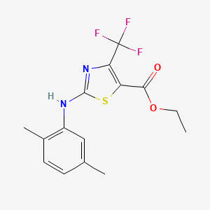 Ethyl 2-[(2,5-dimethylphenyl)amino]-4-(trifluoromethyl)-1,3-thiazole-5-carboxylate