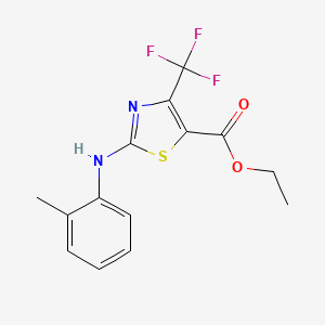 molecular formula C14H13F3N2O2S B3308176 Ethyl 2-[(2-methylphenyl)amino]-4-(trifluoromethyl)-1,3-thiazole-5-carboxylate CAS No. 937598-00-0