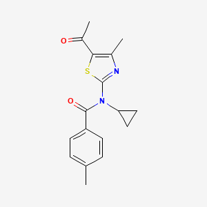 N-(5-acetyl-4-methyl-1,3-thiazol-2-yl)-N-cyclopropyl-4-methylbenzamide