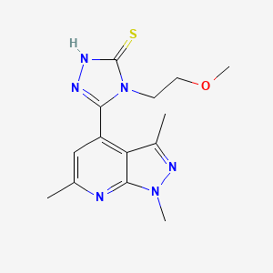 B3308209 4-(2-methoxyethyl)-5-(1,3,6-trimethyl-1H-pyrazolo[3,4-b]pyridin-4-yl)-4H-1,2,4-triazole-3-thiol CAS No. 937598-37-3