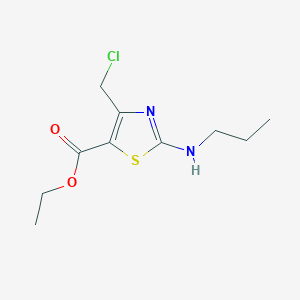 molecular formula C10H15ClN2O2S B3308212 Ethyl 4-(chloromethyl)-2-(propylamino)-1,3-thiazole-5-carboxylate CAS No. 937598-40-8