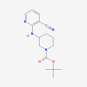molecular formula C16H22N4O2 B3308792 3-(3-Cyano-pyridin-2-ylamino)-piperidine-1-carboxylic acid tert-butyl ester CAS No. 939986-20-6