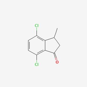 molecular formula C10H8Cl2O B3308948 4,7-Dichloro-3-methyl-2,3-dihydro-1H-inden-1-one CAS No. 941-67-3