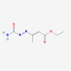 molecular formula C7H11N3O3 B3308992 ethyl 3-[(carbamoylimino)amino]but-2-enoate CAS No. 94127-05-6