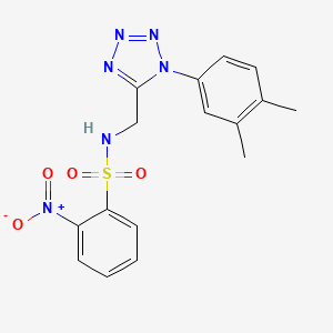 molecular formula C16H16N6O4S B3309040 N-{[1-(3,4-dimethylphenyl)-1H-1,2,3,4-tetrazol-5-yl]methyl}-2-nitrobenzene-1-sulfonamide CAS No. 941875-11-2