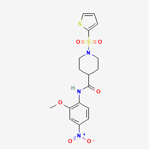 molecular formula C17H19N3O6S2 B3309108 N-(2-methoxy-4-nitrophenyl)-1-(thiophene-2-sulfonyl)piperidine-4-carboxamide CAS No. 941896-44-2