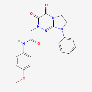 molecular formula C20H19N5O4 B3309219 2-{3,4-dioxo-8-phenyl-2H,3H,4H,6H,7H,8H-imidazo[2,1-c][1,2,4]triazin-2-yl}-N-(4-methoxyphenyl)acetamide CAS No. 941916-95-6