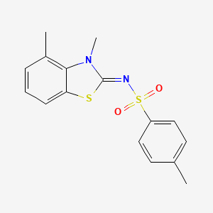 molecular formula C16H16N2O2S2 B3309269 N-[(2Z)-3,4-dimethyl-2,3-dihydro-1,3-benzothiazol-2-ylidene]-4-methylbenzene-1-sulfonamide CAS No. 941925-21-9