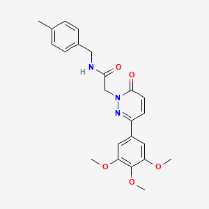 molecular formula C23H25N3O5 B3309282 N-[(4-methylphenyl)methyl]-2-[6-oxo-3-(3,4,5-trimethoxyphenyl)-1,6-dihydropyridazin-1-yl]acetamide CAS No. 941930-72-9