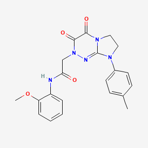 molecular formula C21H21N5O4 B3309305 N-(2-methoxyphenyl)-2-[8-(4-methylphenyl)-3,4-dioxo-2H,3H,4H,6H,7H,8H-imidazo[2,1-c][1,2,4]triazin-2-yl]acetamide CAS No. 941936-74-9