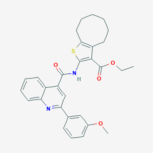 molecular formula C30H30N2O4S B330931 ETHYL 2-({[2-(3-METHOXYPHENYL)-4-QUINOLYL]CARBONYL}AMINO)-4,5,6,7,8,9-HEXAHYDROCYCLOOCTA[B]THIOPHENE-3-CARBOXYLATE 