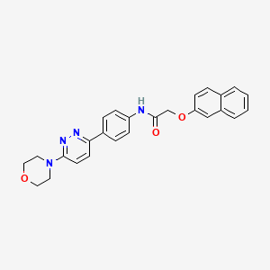 molecular formula C26H24N4O3 B3309328 N-{4-[6-(morpholin-4-yl)pyridazin-3-yl]phenyl}-2-(naphthalen-2-yloxy)acetamide CAS No. 941940-64-3