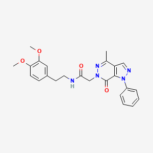 molecular formula C24H25N5O4 B3309461 N-[2-(3,4-dimethoxyphenyl)ethyl]-2-{4-methyl-7-oxo-1-phenyl-1H,6H,7H-pyrazolo[3,4-d]pyridazin-6-yl}acetamide CAS No. 941972-78-7