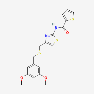 N-(4-(((3,5-dimethoxybenzyl)thio)methyl)thiazol-2-yl)thiophene-2-carboxamide