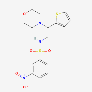 molecular formula C16H19N3O5S2 B3309485 N-[2-(morpholin-4-yl)-2-(thiophen-2-yl)ethyl]-3-nitrobenzene-1-sulfonamide CAS No. 941977-65-7