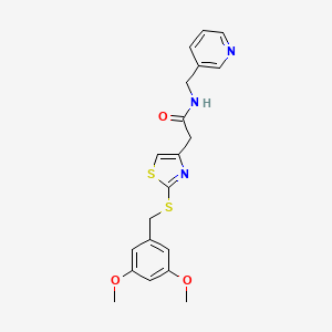 2-(2-((3,5-dimethoxybenzyl)thio)thiazol-4-yl)-N-(pyridin-3-ylmethyl)acetamide