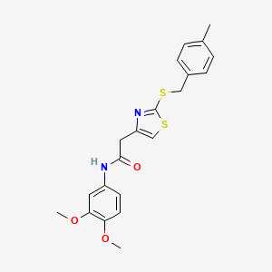 N-(3,4-dimethoxyphenyl)-2-(2-((4-methylbenzyl)thio)thiazol-4-yl)acetamide