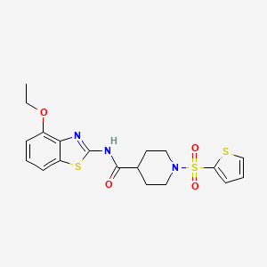 molecular formula C19H21N3O4S3 B3309519 N-(4-ethoxy-1,3-benzothiazol-2-yl)-1-(thiophene-2-sulfonyl)piperidine-4-carboxamide CAS No. 941984-04-9