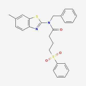 4-(benzenesulfonyl)-N-benzyl-N-(6-methyl-1,3-benzothiazol-2-yl)butanamide