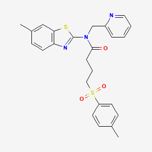 N-(6-methylbenzo[d]thiazol-2-yl)-N-(pyridin-2-ylmethyl)-4-tosylbutanamide
