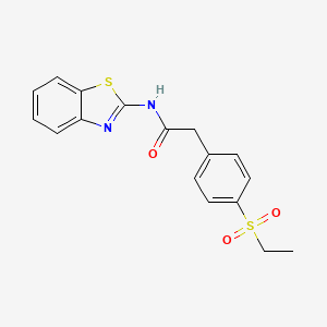molecular formula C17H16N2O3S2 B3309627 N-(1,3-benzothiazol-2-yl)-2-[4-(ethanesulfonyl)phenyl]acetamide CAS No. 942009-14-5
