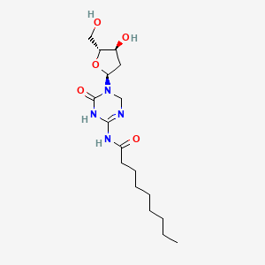 molecular formula C17H30N4O5 B3309845 N-(5-((2S,4S,5R)-4-hydroxy-5-(hydroxymethyl)oxolan-2-yl)-4-oxo-1,6-dihydro-1,3,5-triazin-2-yl)nonanamide CAS No. 943540-08-7