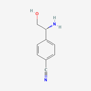 molecular formula C9H10N2O B3309851 (R)-4-(1-Amino-2-hydroxyethyl)benzonitrile CAS No. 943731-73-5