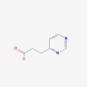 molecular formula C7H8N2O B3310046 3-(Pyrimidin-4-YL)propanal CAS No. 944898-43-5