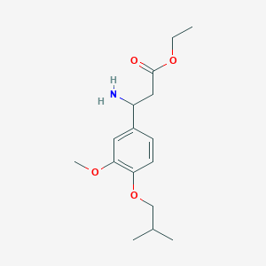 molecular formula C16H25NO4 B3310158 Ethyl 3-amino-3-[3-methoxy-4-(2-methylpropoxy)phenyl]propanoate CAS No. 945451-05-8