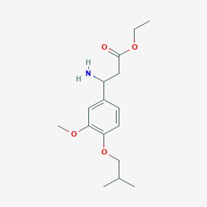 molecular formula C16H25NO4 B3310158 Ethyl 3-amino-3-(4-isobutoxy-3-methoxyphenyl)propanoate hydrochloride CAS No. 945451-05-8