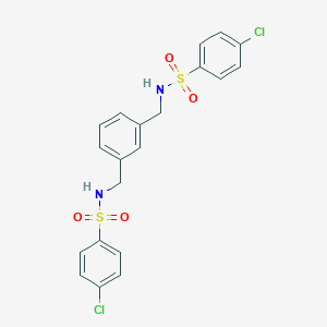 molecular formula C20H18Cl2N2O4S2 B331017 4-CHLORO-N~1~-[3-({[(4-CHLOROPHENYL)SULFONYL]AMINO}METHYL)BENZYL]-1-BENZENESULFONAMIDE 