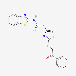 N-(4-methylbenzo[d]thiazol-2-yl)-2-(2-((2-oxo-2-phenylethyl)thio)thiazol-4-yl)acetamide