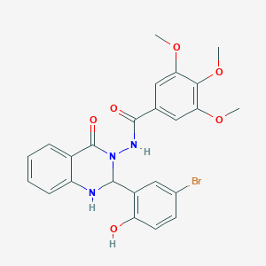 molecular formula C24H22BrN3O6 B331031 N~1~-[2-(5-BROMO-2-HYDROXYPHENYL)-4-OXO-1,4-DIHYDRO-3(2H)-QUINAZOLINYL]-3,4,5-TRIMETHOXYBENZAMIDE 