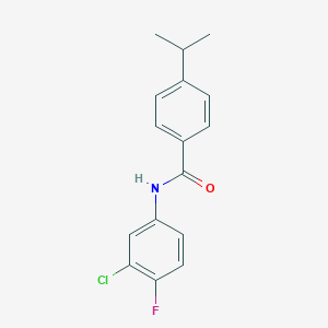 molecular formula C16H15ClFNO B331033 N~1~-(3-CHLORO-4-FLUOROPHENYL)-4-ISOPROPYLBENZAMIDE 