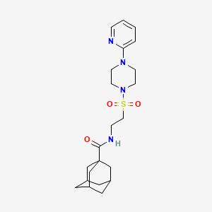 molecular formula C22H32N4O3S B3310332 N-(2-{[4-(pyridin-2-yl)piperazin-1-yl]sulfonyl}ethyl)adamantane-1-carboxamide CAS No. 946200-73-3