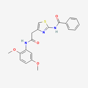 molecular formula C20H19N3O4S B3310395 N-(4-{[(2,5-dimethoxyphenyl)carbamoyl]methyl}-1,3-thiazol-2-yl)benzamide CAS No. 946203-45-8