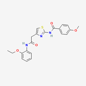 molecular formula C21H21N3O4S B3310404 N-(4-{[(2-ethoxyphenyl)carbamoyl]methyl}-1,3-thiazol-2-yl)-4-methoxybenzamide CAS No. 946204-01-9